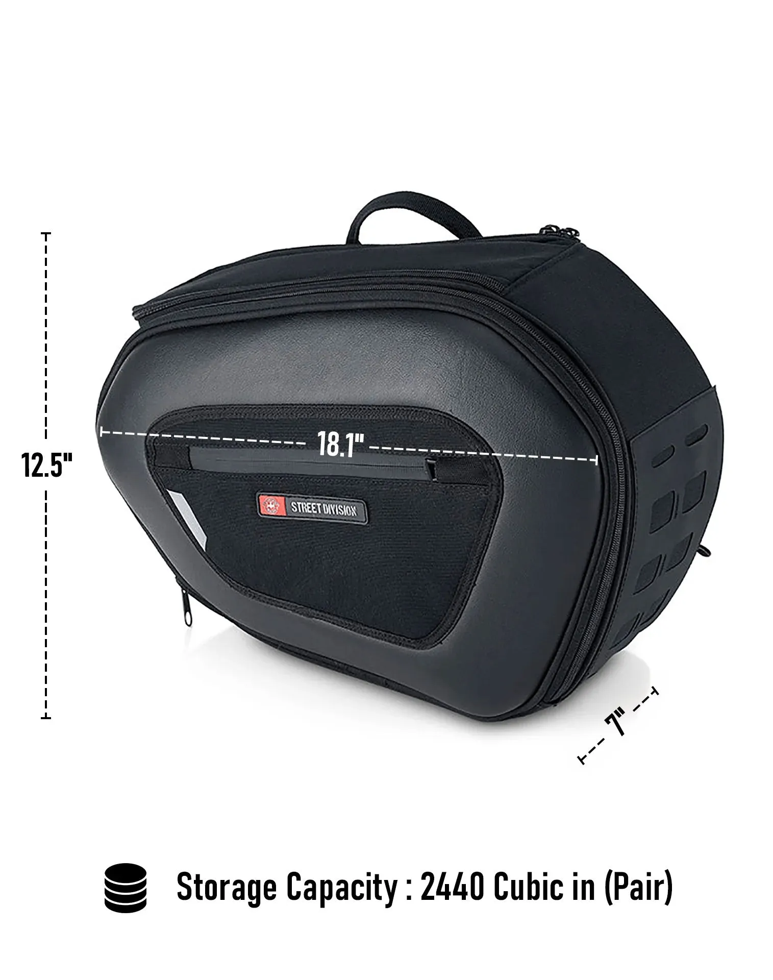 40L - Momentum Extra Large Expandable Street/Sportsbike Saddlebags