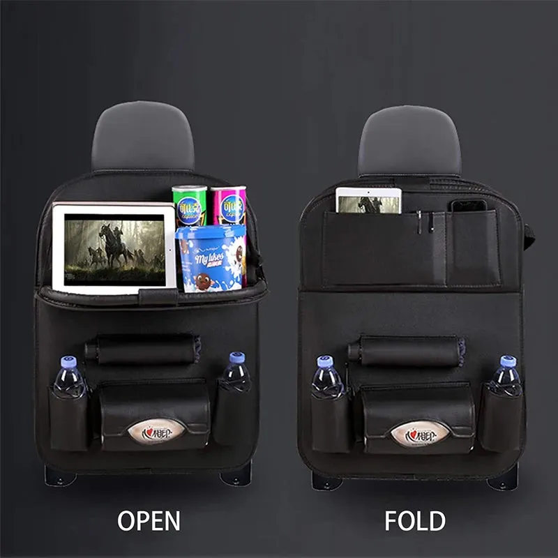 Car Storage Organizer Foldable Table Tray Travel Storage Bag Auto Accessories