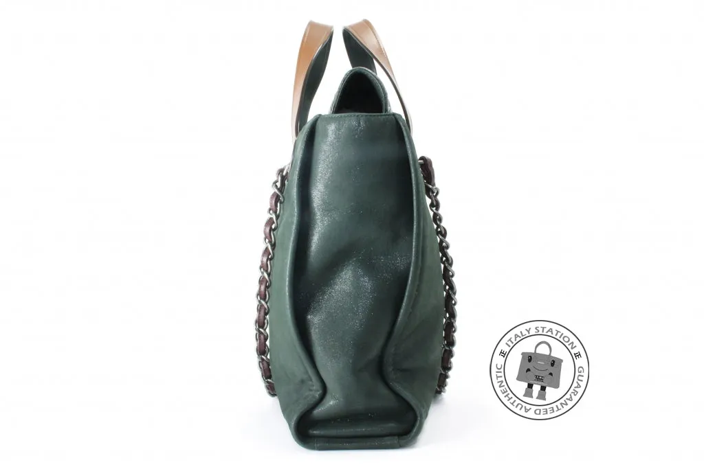 Chanel A39045 CC Double Handle Green Calfskin PM Tote Bag Shw