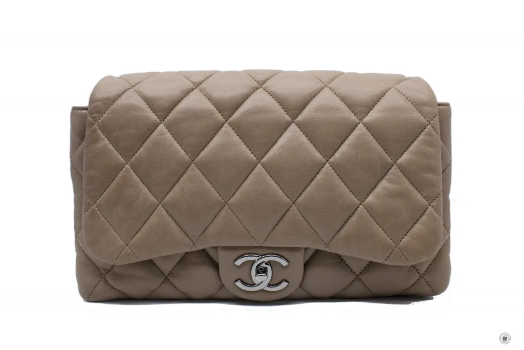 Chanel A48634 Y04639 Quilted Flap  Taupe   81344 Lambskin Shoulder Bags Shw