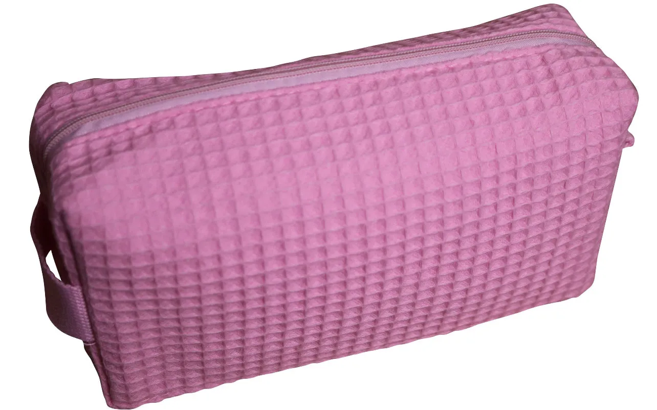 Cotton Waffle Cosmetic Bag, Small