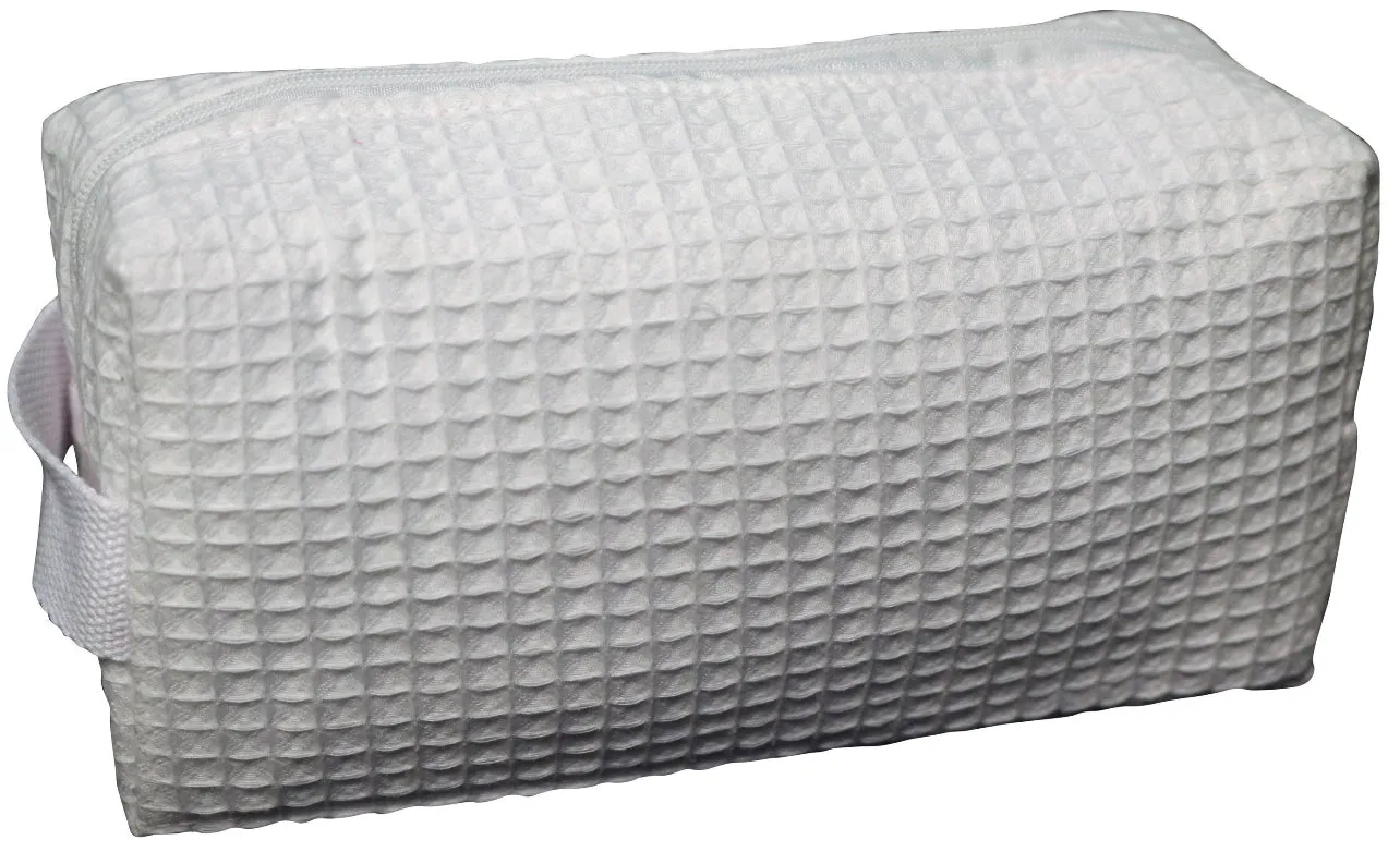 Cotton Waffle Cosmetic Bag, Small