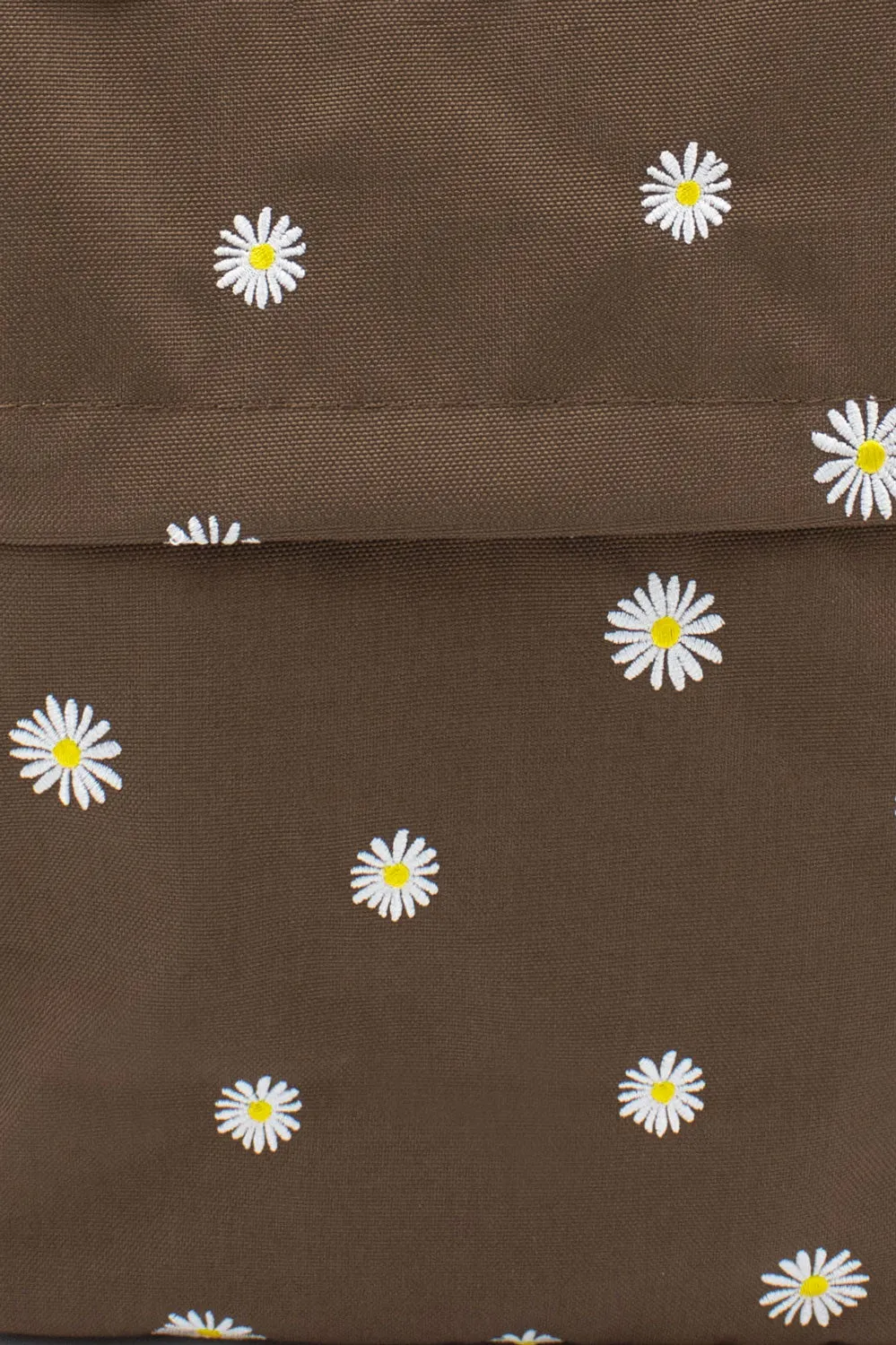 Daisies Brown | Embroidered Hackney Backpack | Medium
