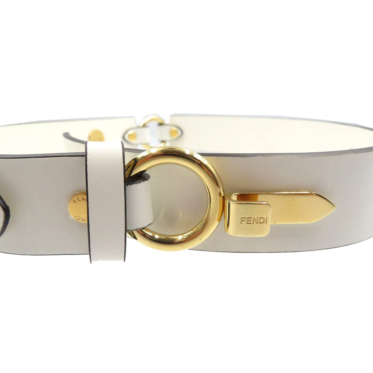 FENDI belt 8C0662 Leather, Metal white 65/26