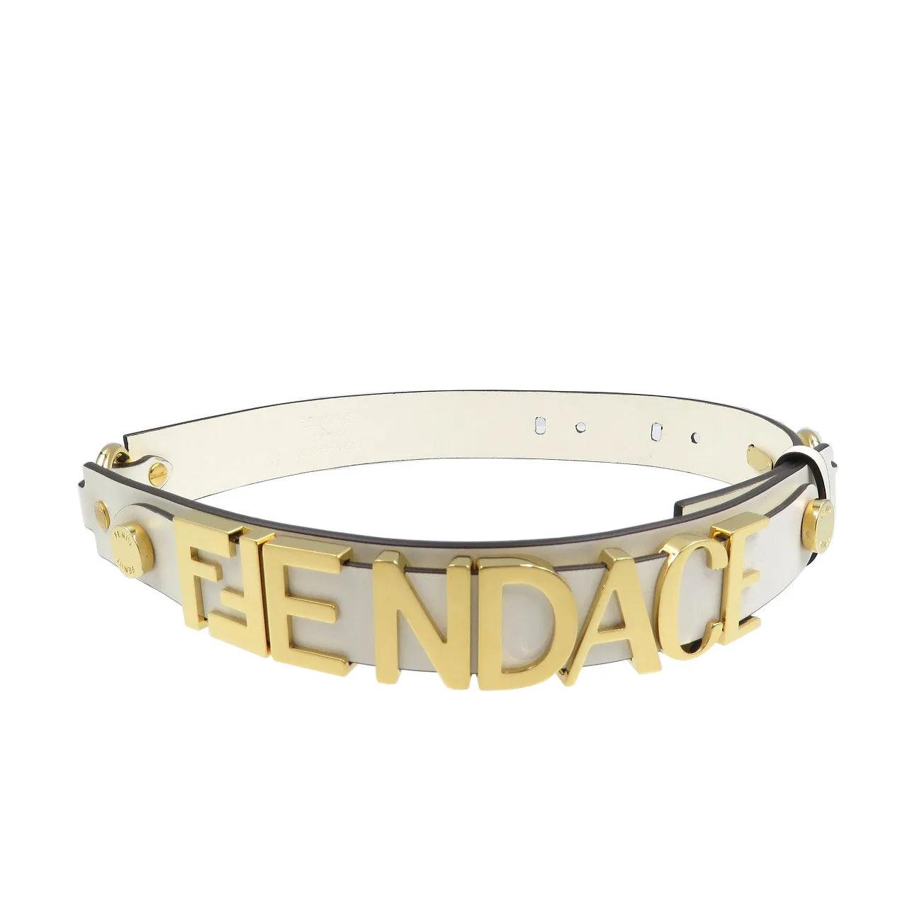 FENDI belt 8C0662 Leather, Metal white 65/26