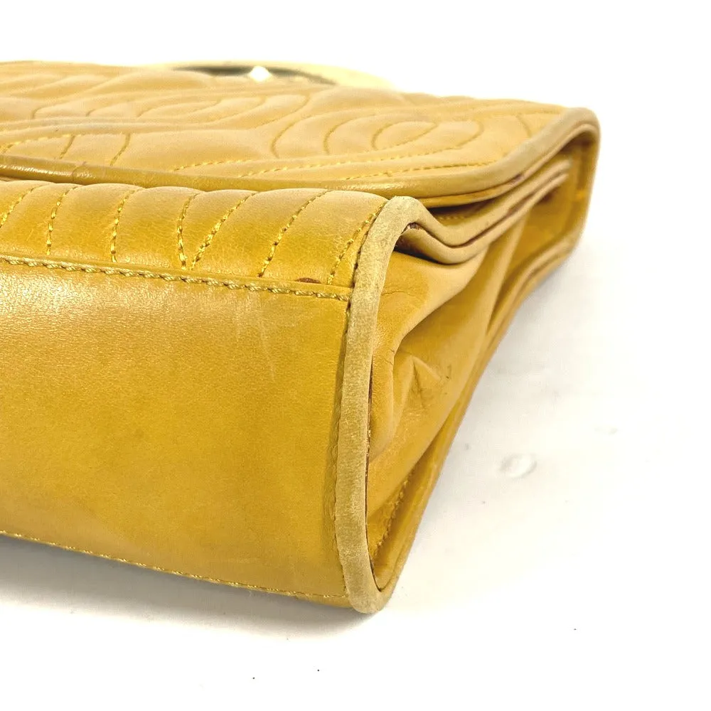 FENDI Handbag leather yellow vintage Metal handle Women Used