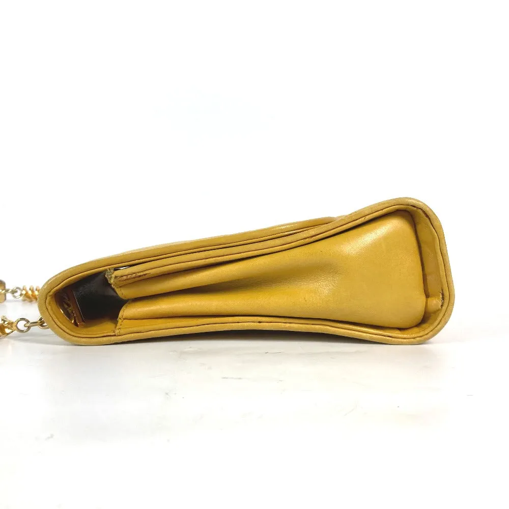 FENDI Handbag leather yellow vintage Metal handle Women Used