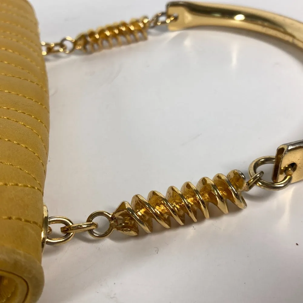FENDI Handbag leather yellow vintage Metal handle Women Used