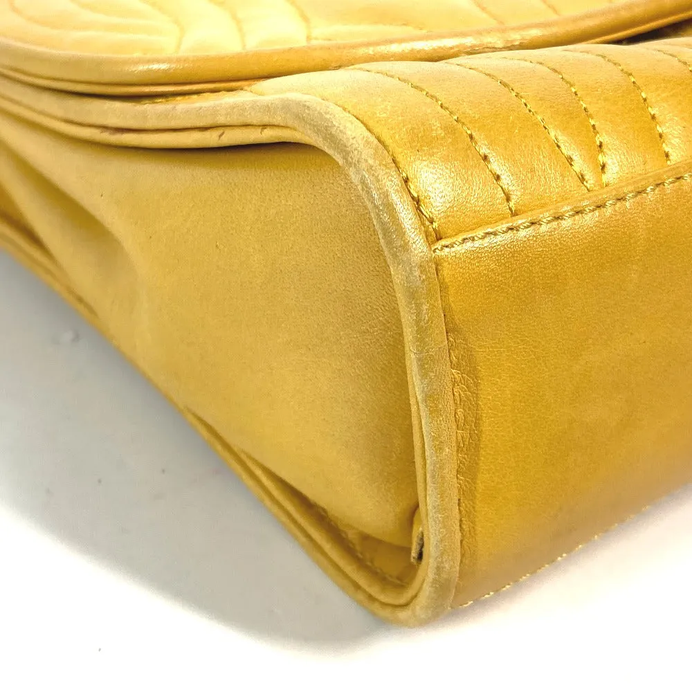 FENDI Handbag leather yellow vintage Metal handle Women Used
