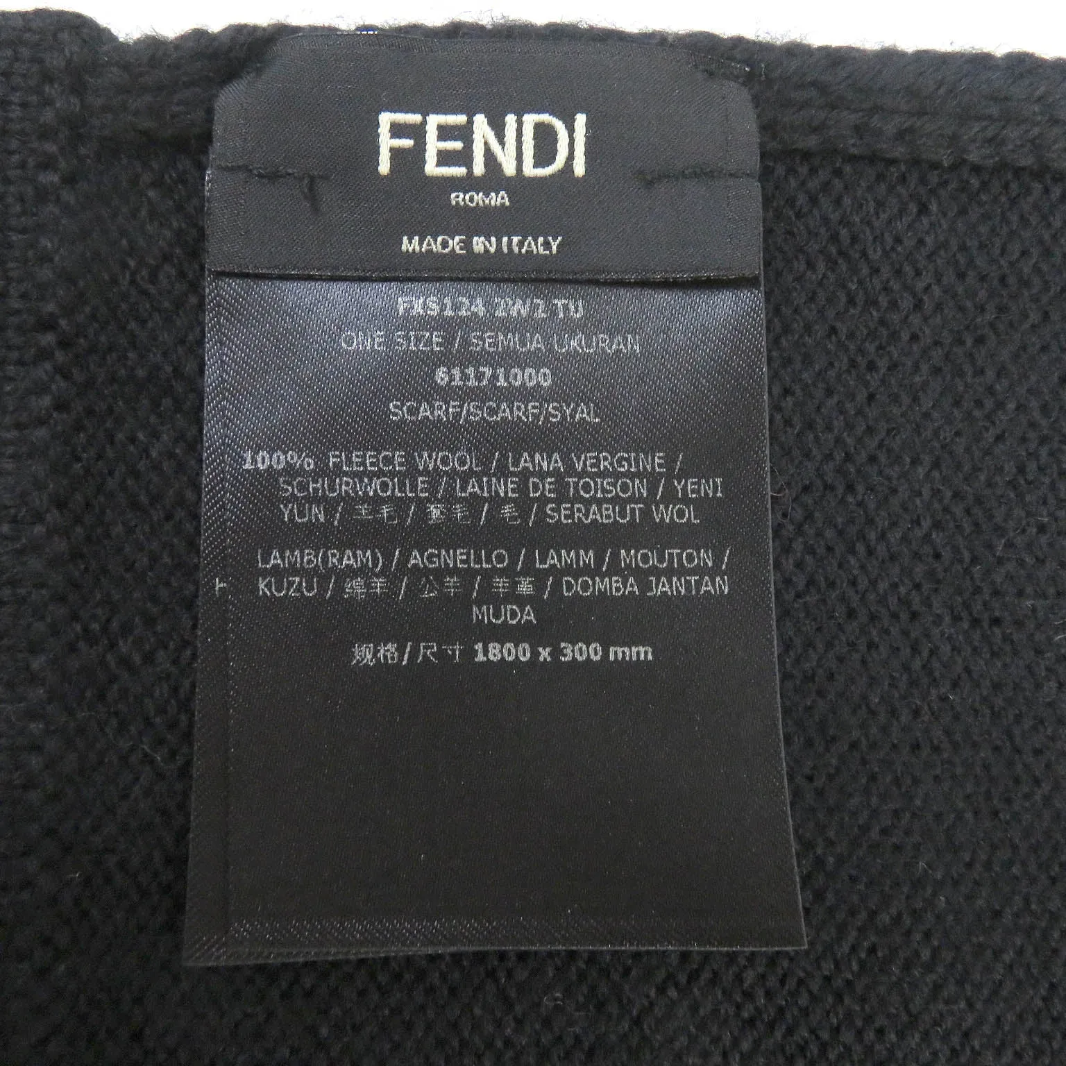 FENDI Scarf FXS124 wool black