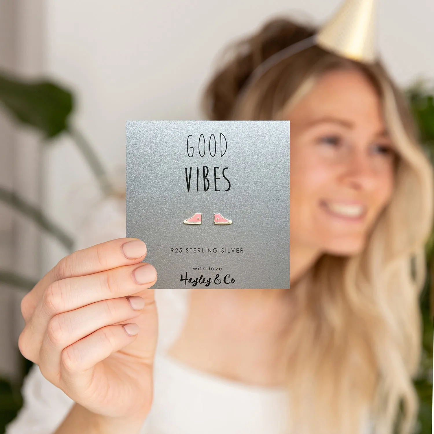 Good Vibes Pink Converse Sneaker Earrings