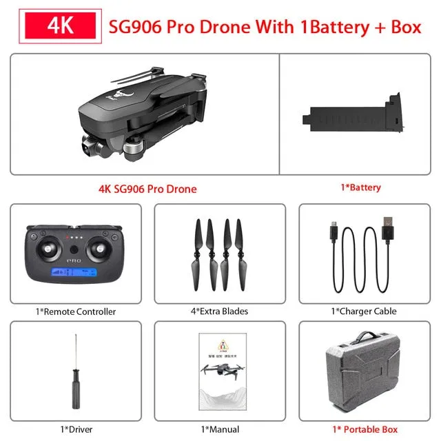 Hipac SG906 Pro Drone 4k GPS with Camera 2 axis Gimbal Brushless Profissional 800M Wifi 25Mins RC Dron 4k GPS Drone Quadrocopter