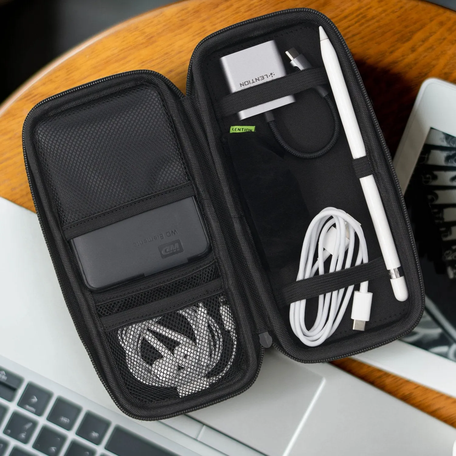 LENTION EVA Portable Pouch for Laptop Charger, Cables, Power Bank, and Other Accessories (PCB-M365)