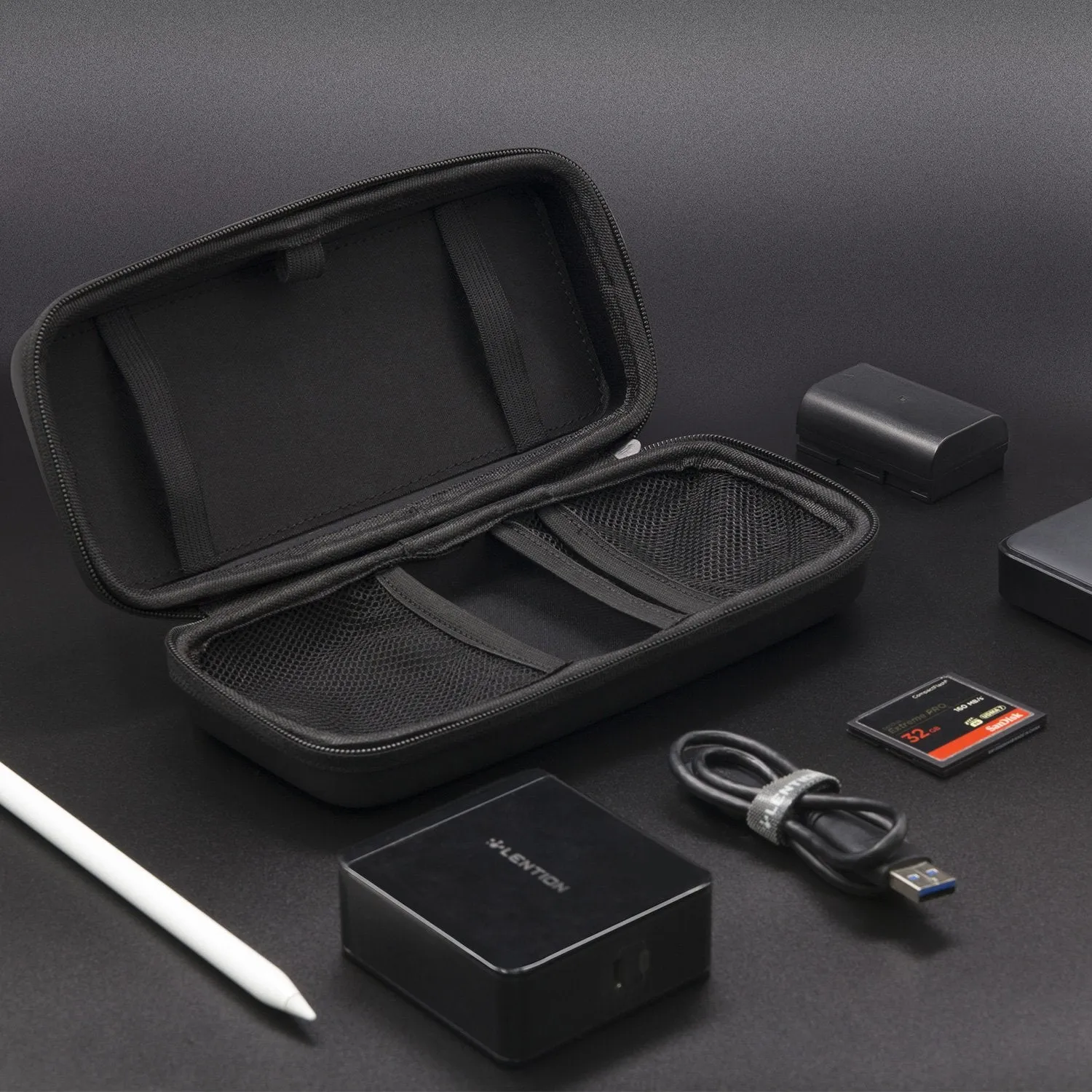LENTION EVA Portable Pouch for Laptop Charger, Cables, Power Bank, and Other Accessories (PCB-M365)