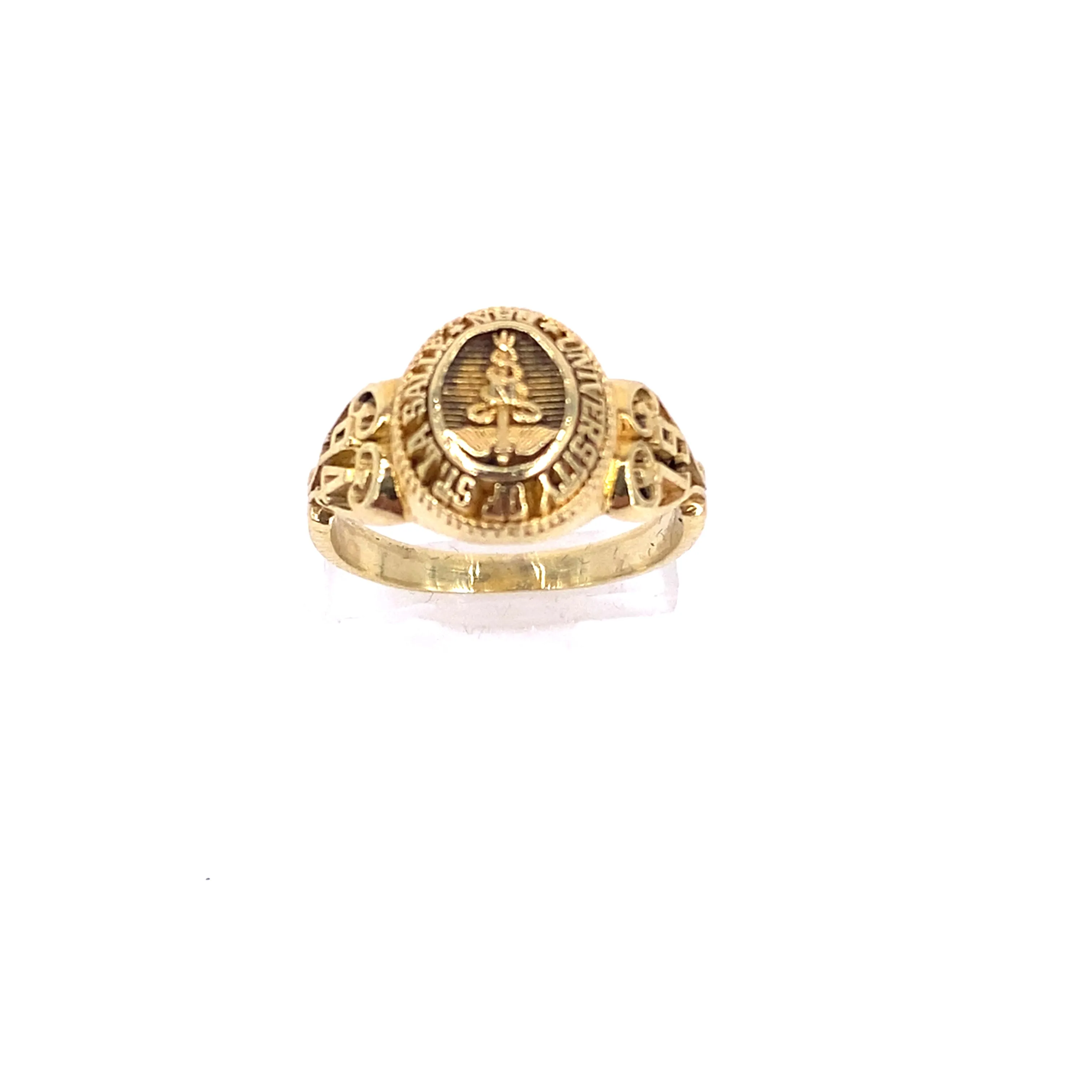 Unisex 14ct Yellow Gold University 'Caduceus' Medical Symbol College Ring - 4.5g