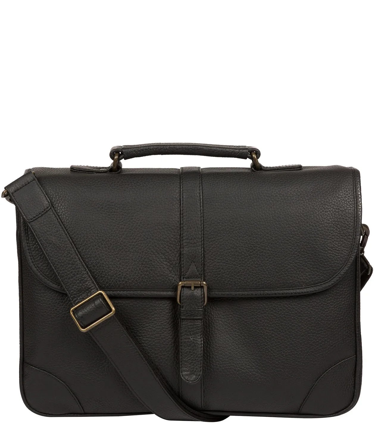 'Wallace' Black Leather Briefcase